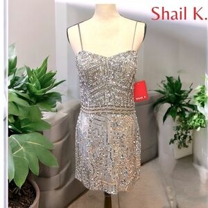 Shail K. -NWT size 16 silk beaded/sequined cocktail collection style #3487 New!!